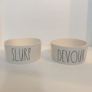 NEW 🎀 Rae Dunn “Slurp” & “Devour” Dog Bowl Set